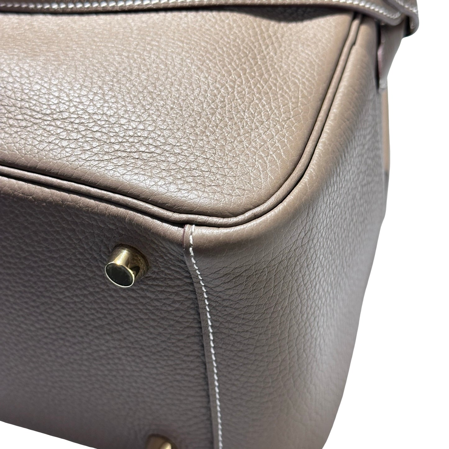 Used HERMÈS Lindy 26 Handbag Etoupe (18) GHW
