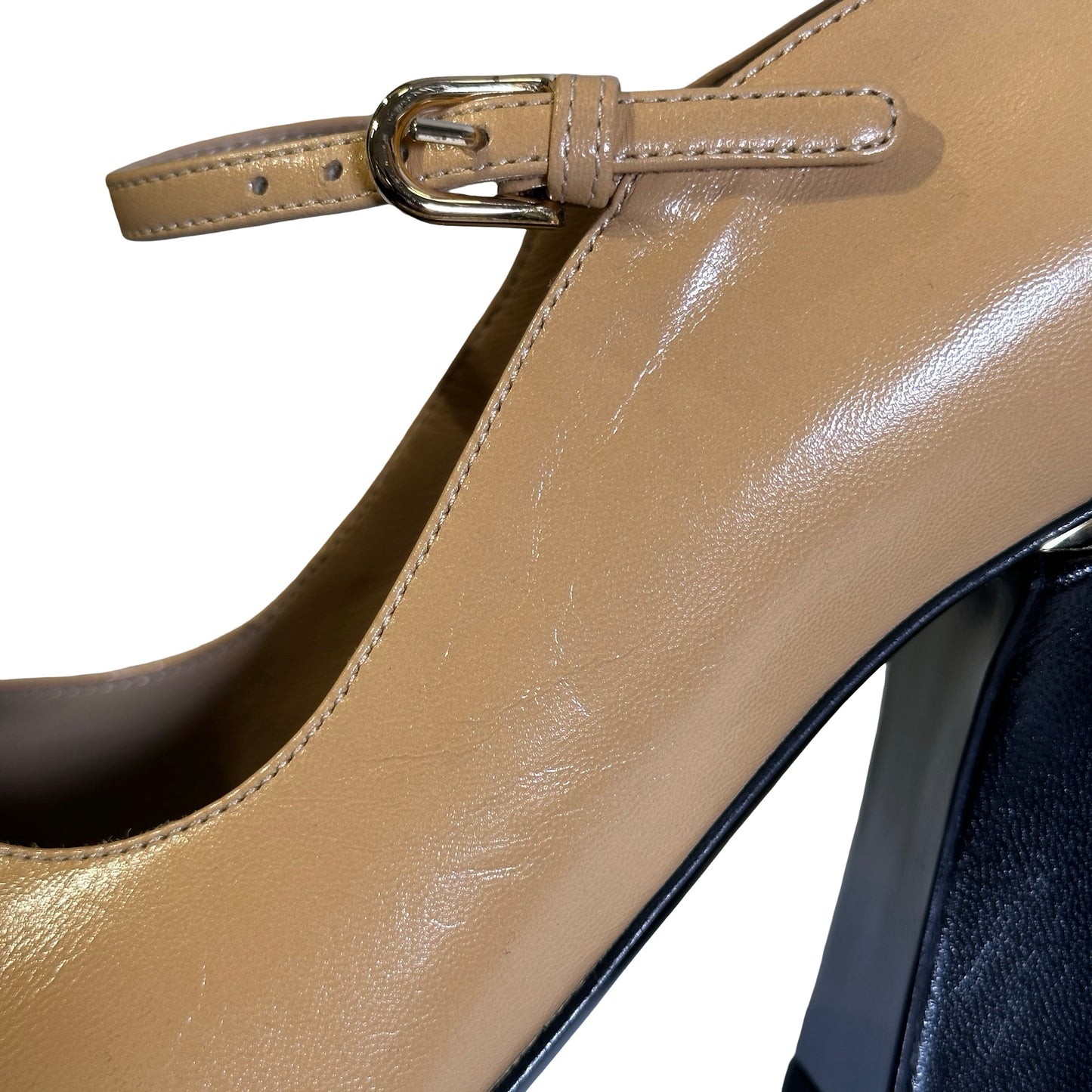 Used Chanel Shiny Lambskin Heels GHW Yellow