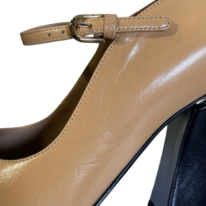Used Chanel Shiny Lambskin Heels GHW Yellow