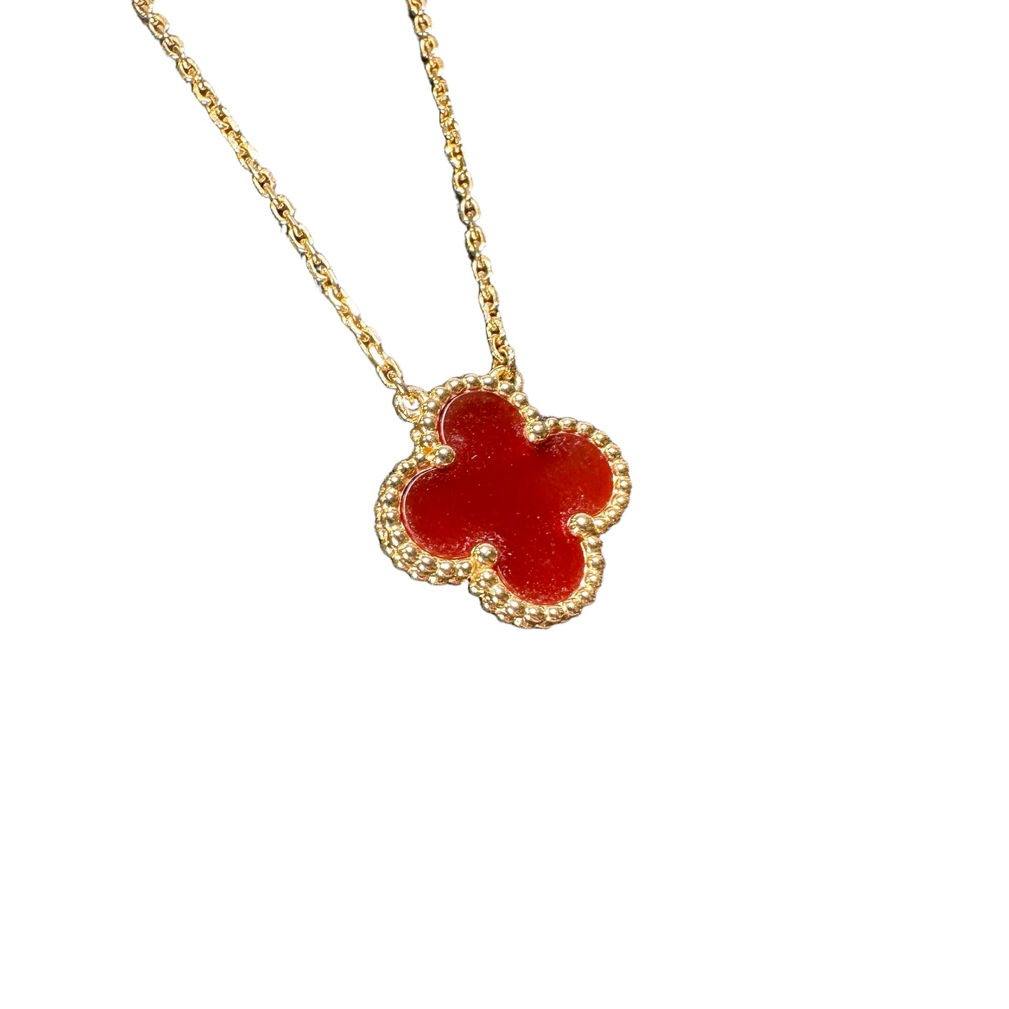 Used VAN CLEEF & ARPELS 18K Gold Alhambra Necklace Necklace Red GHW