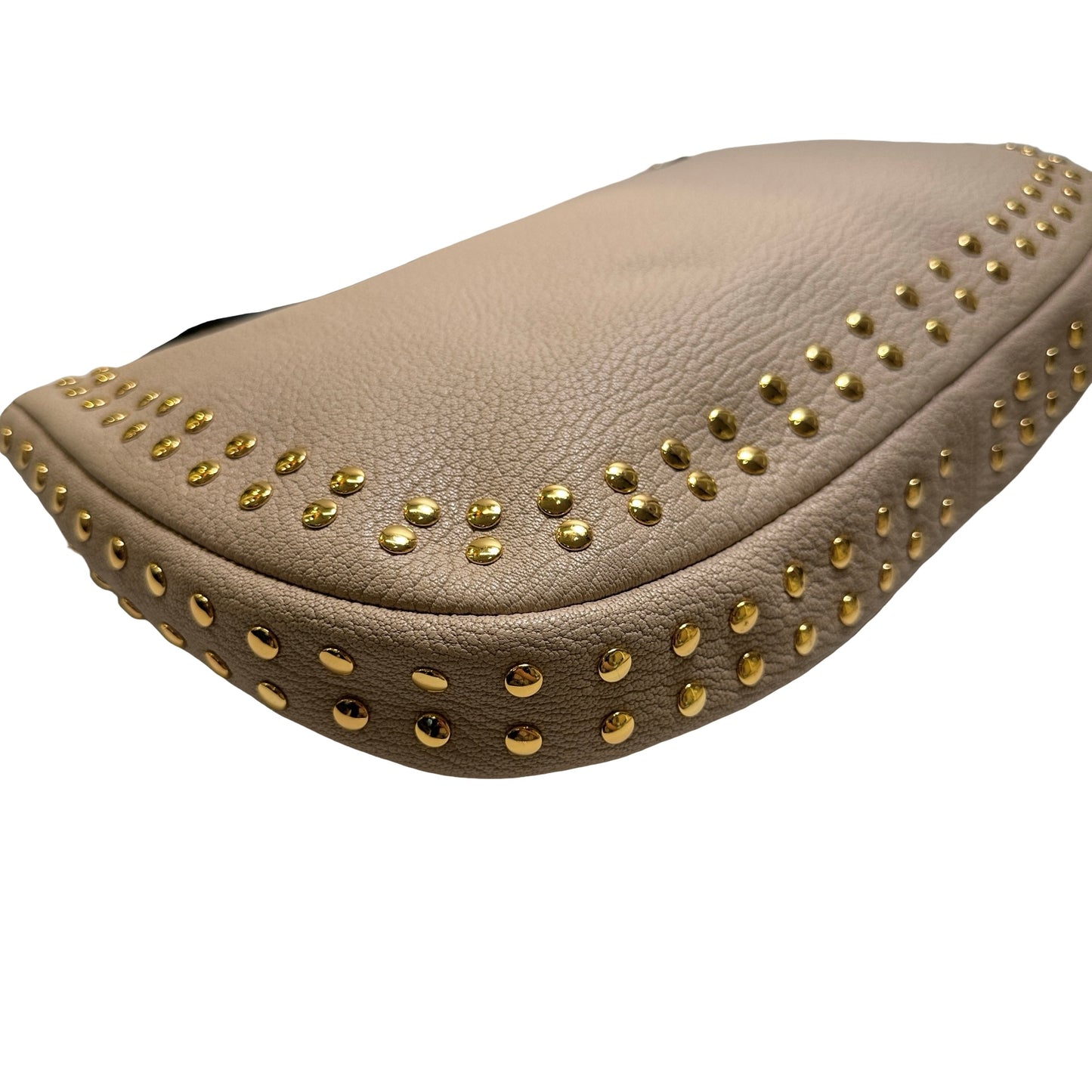Used MARNI Leather Studded Trunk Bag Crossbody Bag Beige Gold
