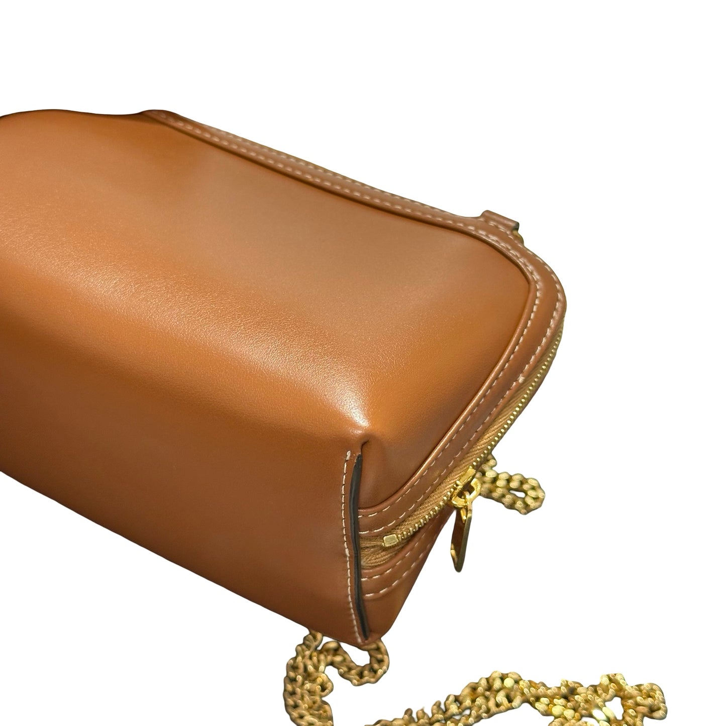 Used CÉLINE Clutch On Chain Shoulder Bag Brown GHW