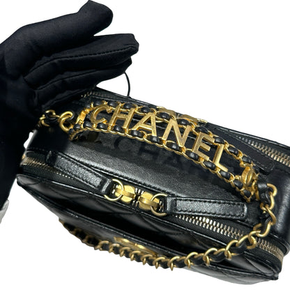 Used CHANEL Camera Bag Black GHW