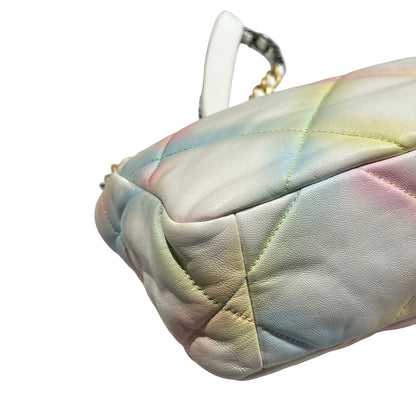 Used Chanel 19 Small Cross Body Bag Pastel Multi-color GHW