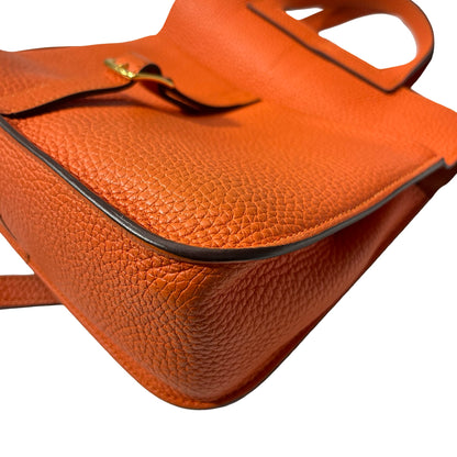Used HERMÈS Halzan Shoulder Bag Orange (93)