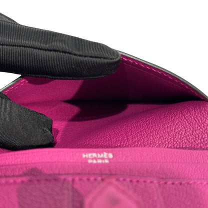 Used HERMES Ostrich Bearn Wallet Purple