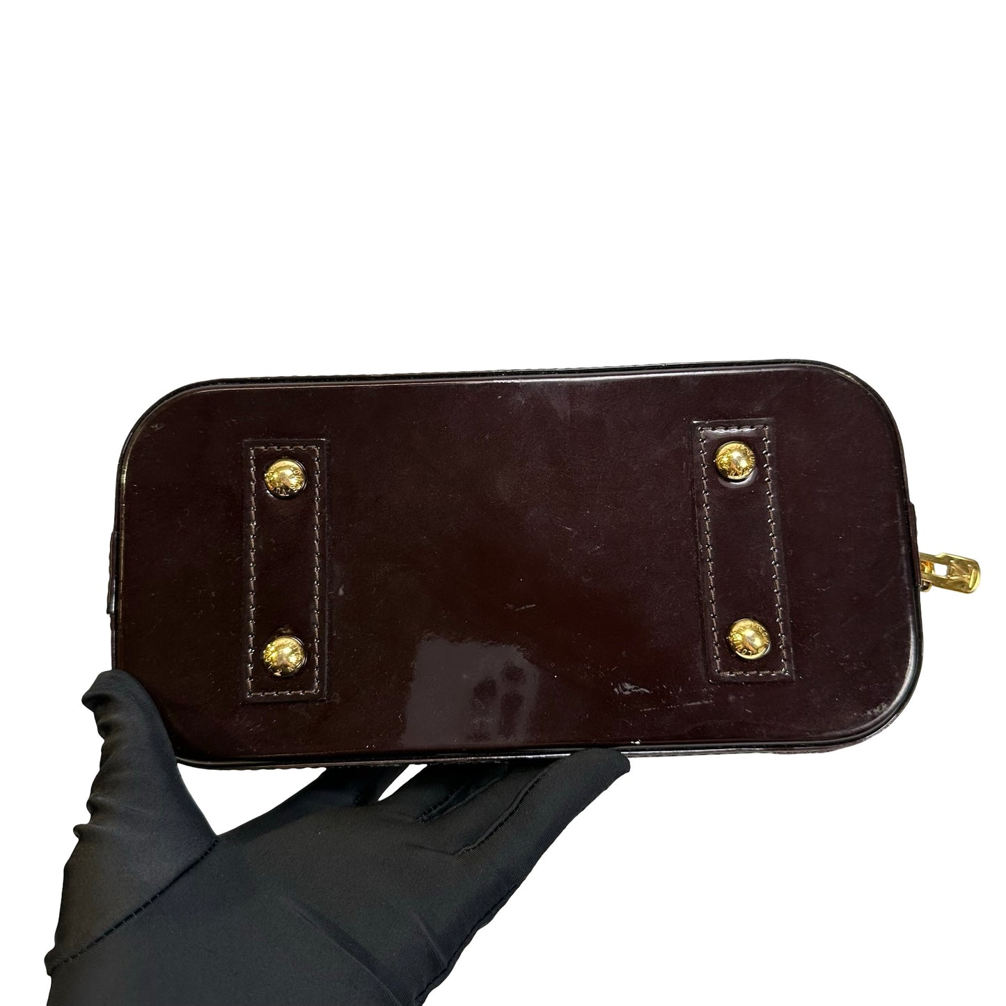 Used LOUIS VUITTON Patent Alma Cross body bag Amarante