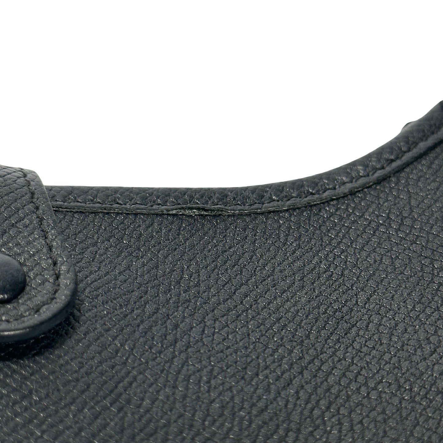 Used HERMES Leather Mini Evelyne Shoulder Bag Black