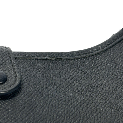 Used HERMES Leather Mini Evelyne Shoulder Bag Black