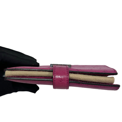 Used HERMES Ostrich Bearn Wallet Purple