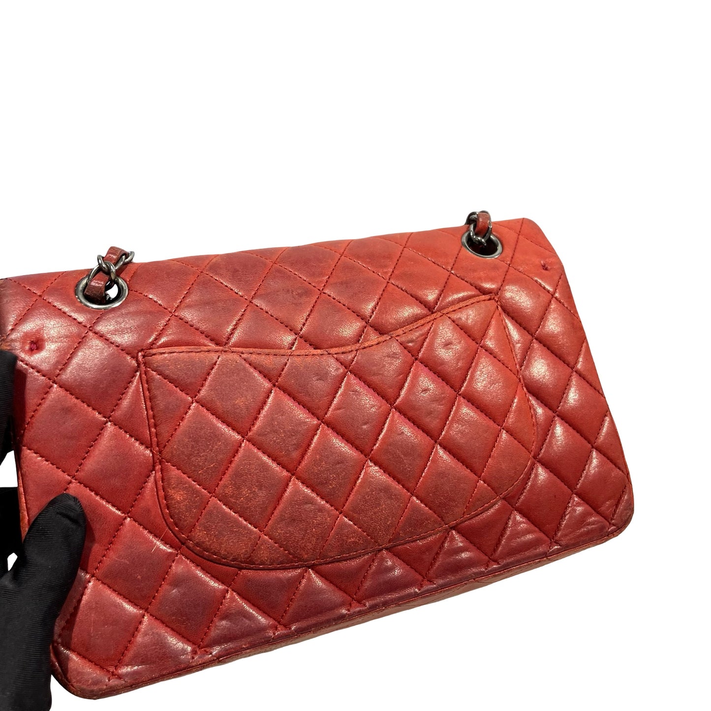 Used CHANEL Quilted Classic Flap Chain Shoulder Bag Red