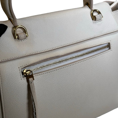 Used CELINE Grained Calfskin Belt Bag Handbag White GHW