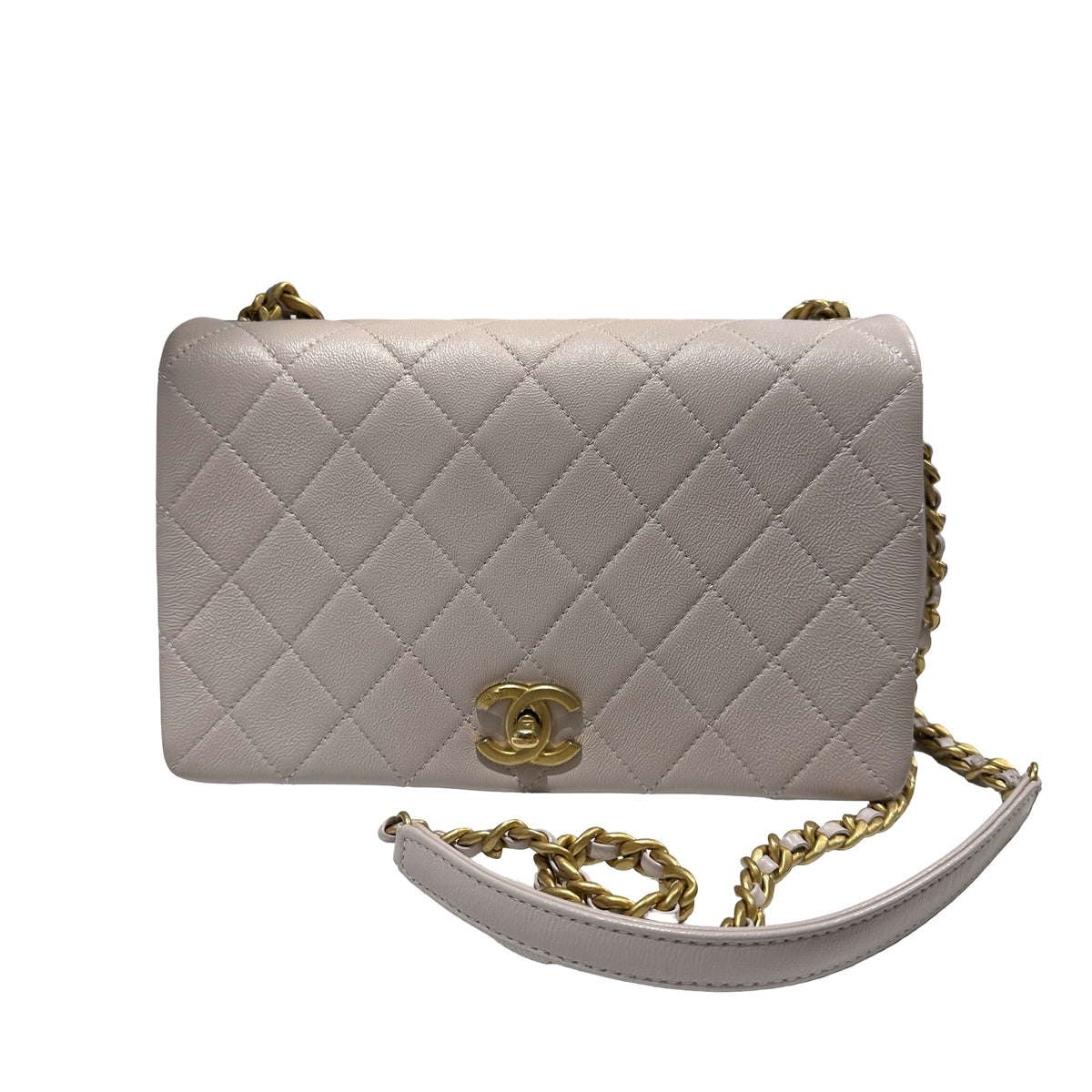 Used CHANEL Quilted Caviar 20B small fashion therapy flap bag Chain Shoulder Bag Light Purple