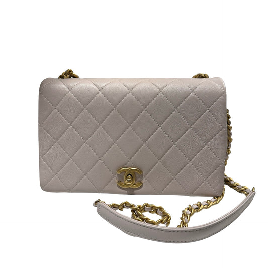 Used CHANEL Quilted Caviar 20B small fashion therapy flap bag Chain Shoulder Bag Light Purple