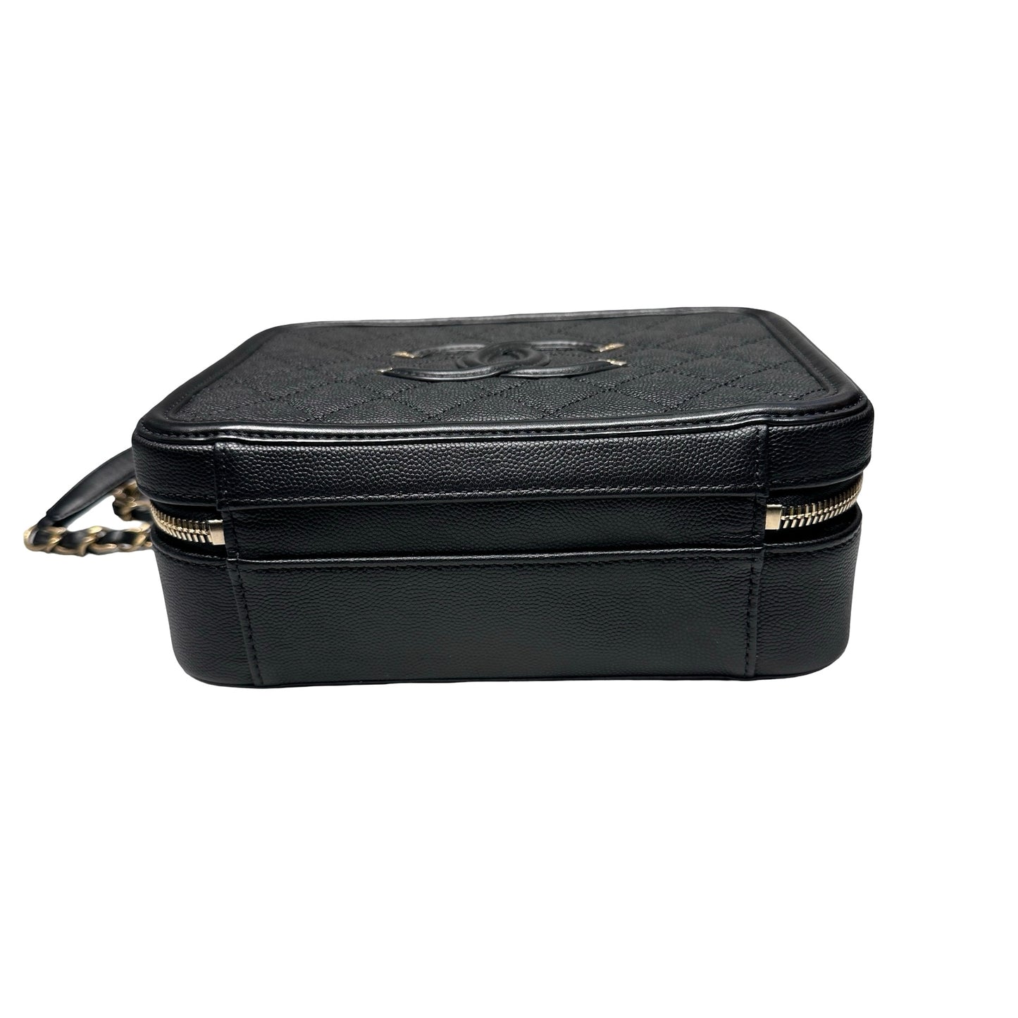 Used Chanel Vanity Case Chain Shoulder Bag Black GHW