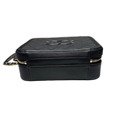 Used Chanel Vanity Case Chain Shoulder Bag Black GHW