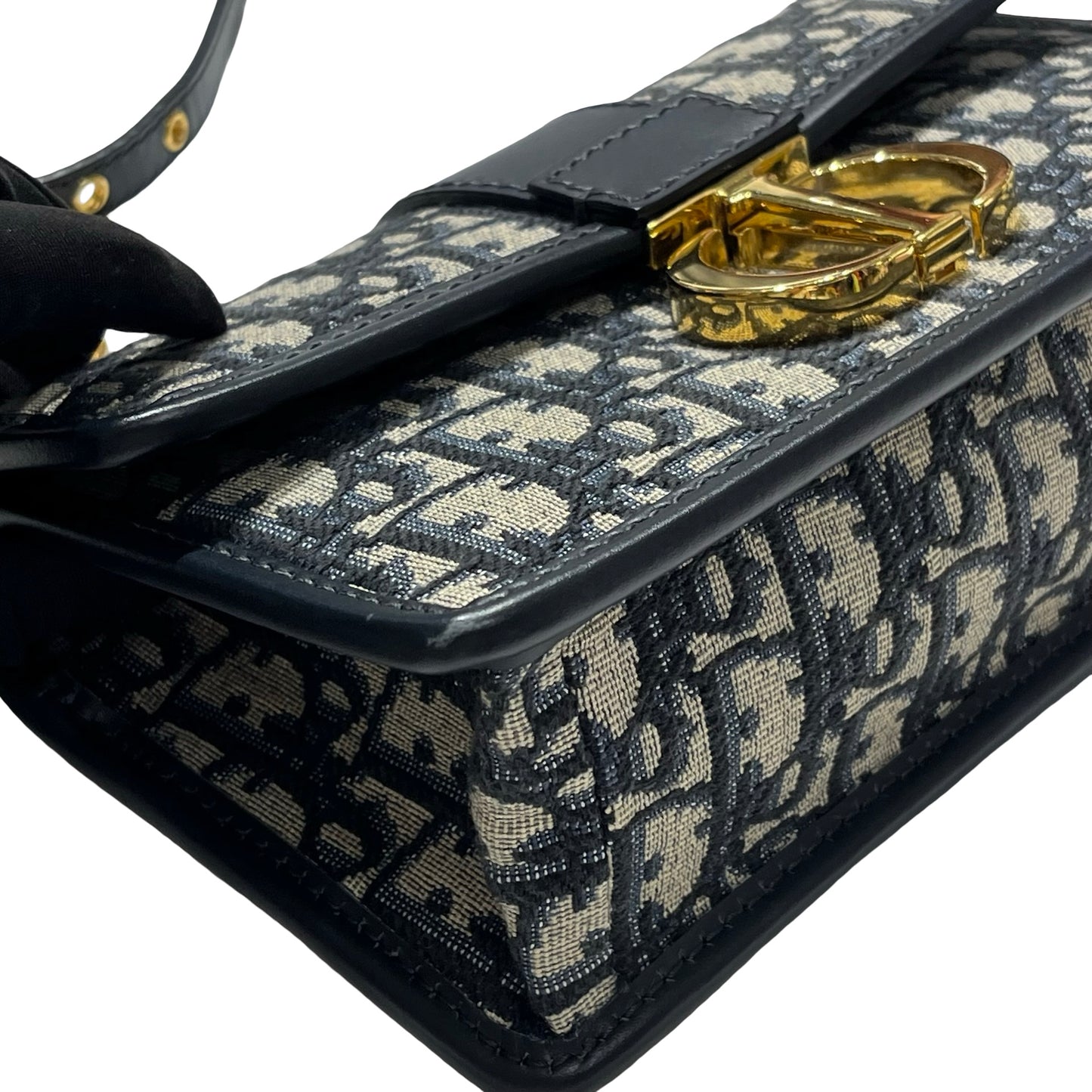 Used DIOR Oblique Oblique Montaigne 30 Crossbody Bag Navy blue