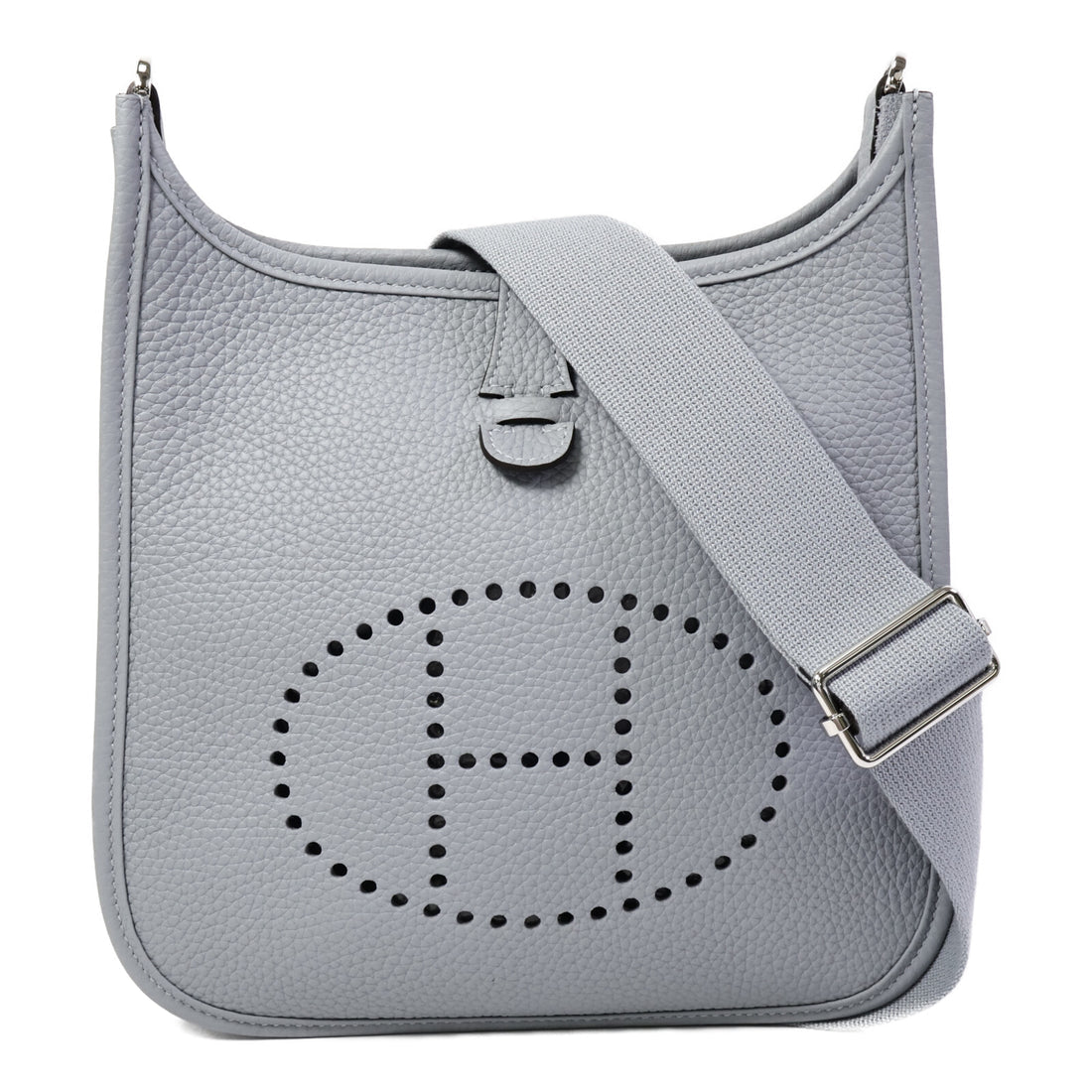 Used HERMES Clemence Leather Evelyne Cross body bag Gris Pantin PHW