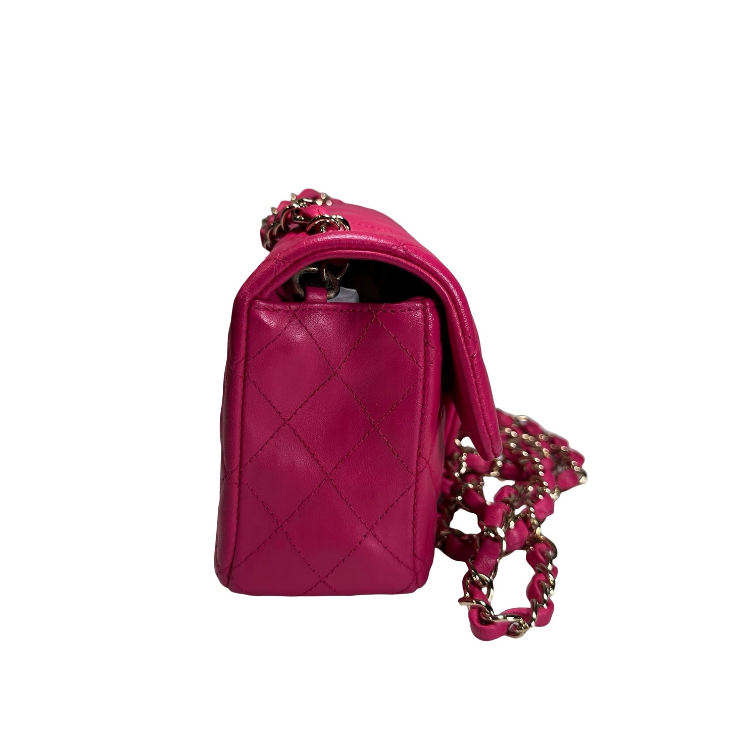 Used CHANEL Mini Classic Flap Two Way Shoulder Bag Pink GHW