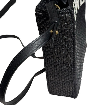 Used LOEWE RAFFIA TOTE Cross Body Bag Black