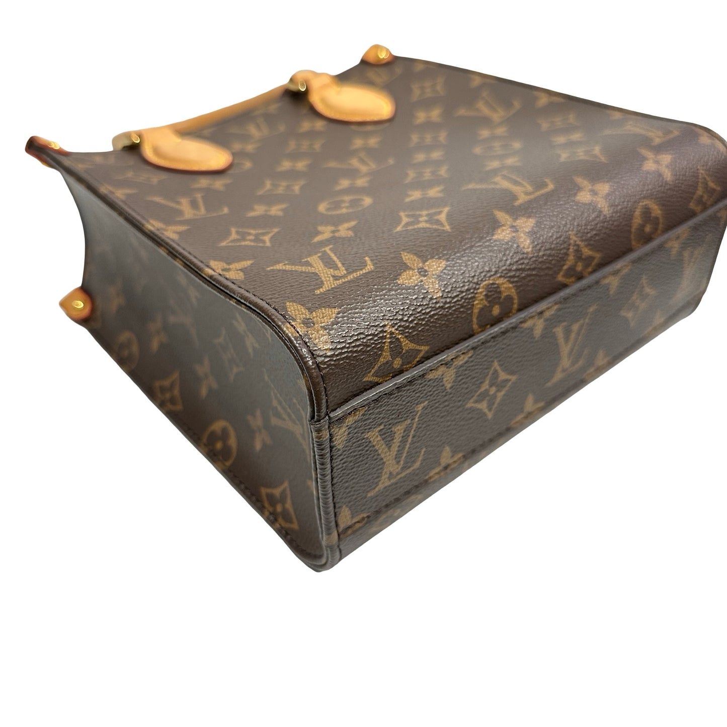Used Louis Vuitton Monogram Coated Canvas Sac Plat BB Handbag Brown GHW