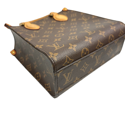Used Louis Vuitton Monogram Coated Canvas Sac Plat BB Handbag Brown GHW