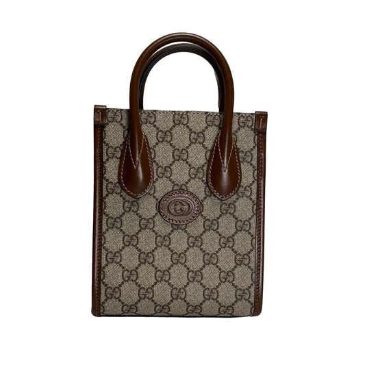 Used GUCCI GG Supreme Interlocking G Mini Tote Bag Tote Bag Beige Brown