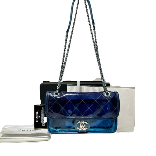 Plastic,PVC Splash flap Chain Shoulder Bag [101604]