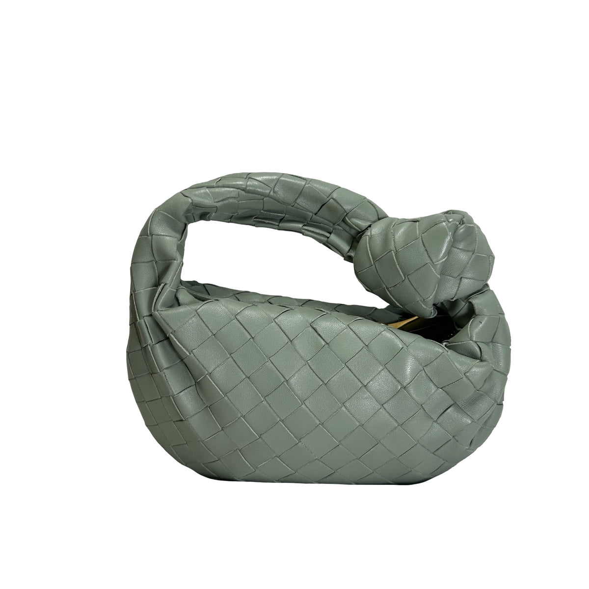 Used BOTTEGA VENETA Lambskin Mini Jodie Handbag Green GHW