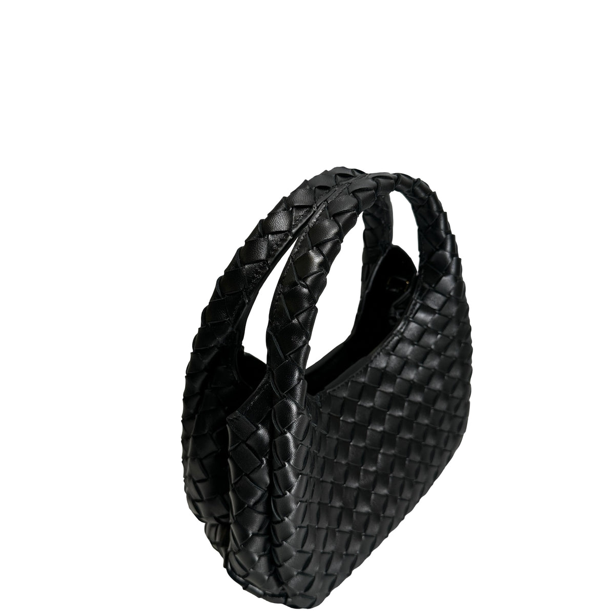 Used BOTTEGA VENETA Intrecciato Leather Jodie Handbag Black