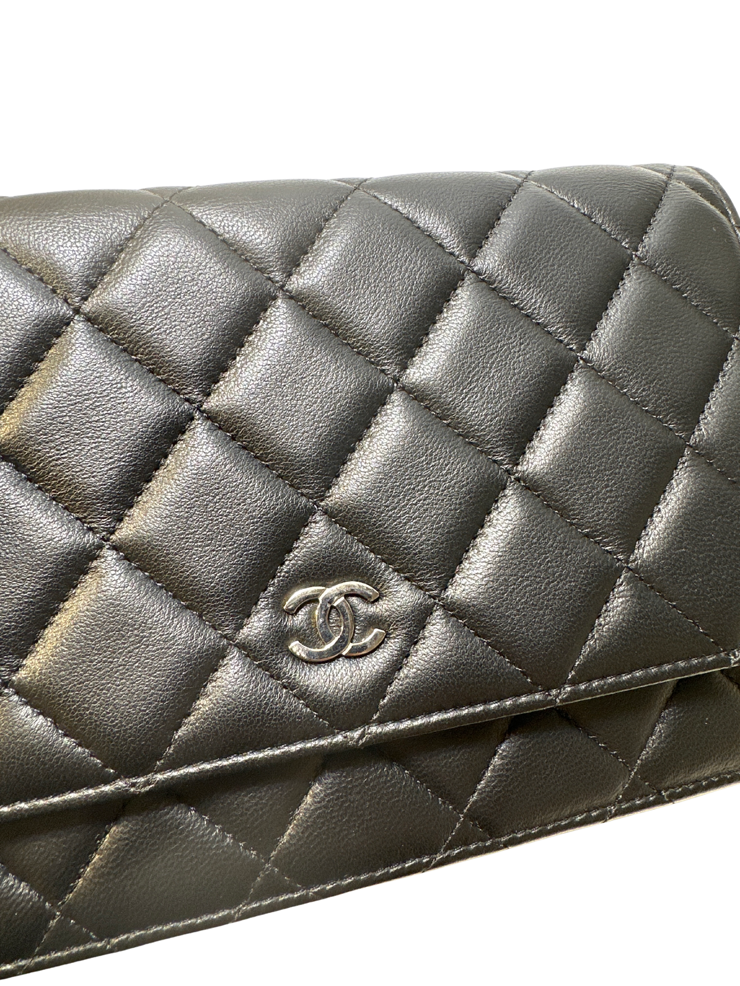 Used CHANEL Lambskin Quilted Classic Wallet on Chain Chain shoulder bag Black PHW