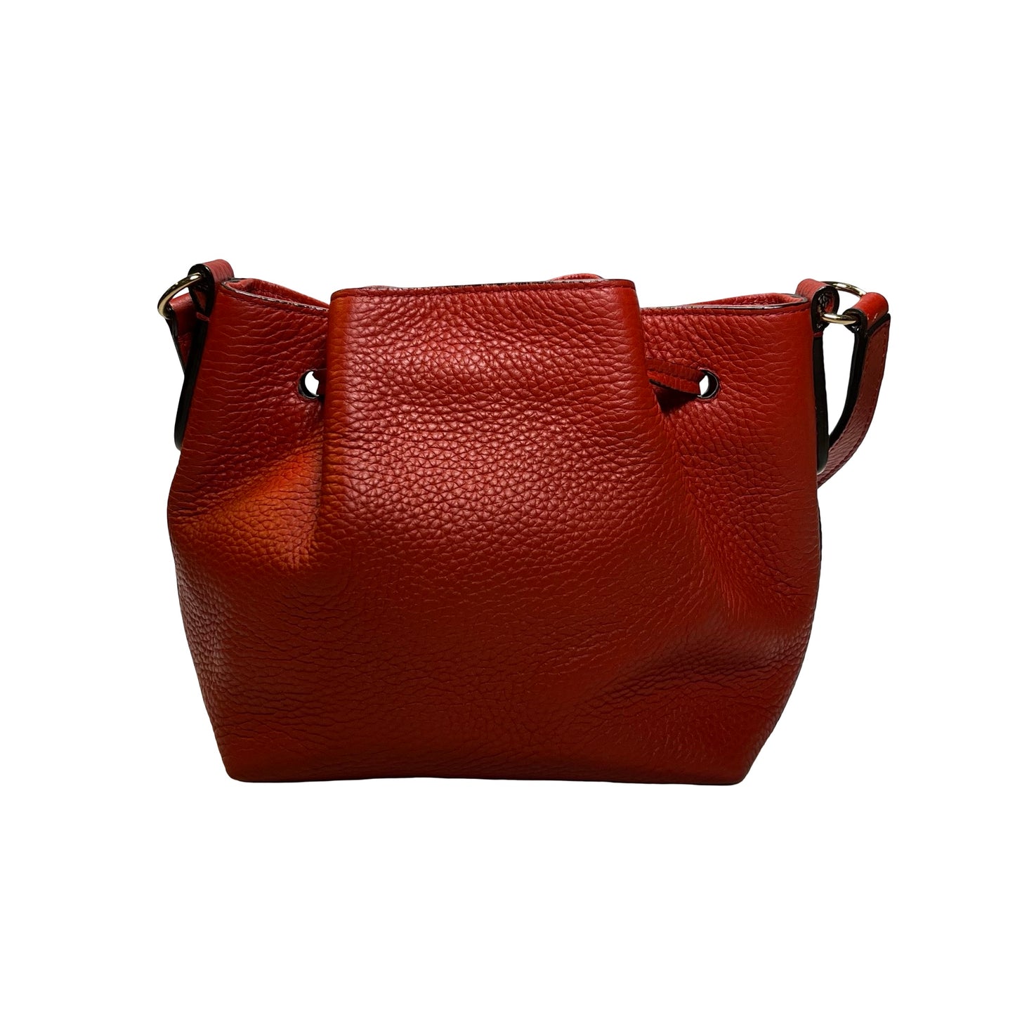 Used BALLY Leather Drawstring Bucket Bag Bucket Bag Red GHW