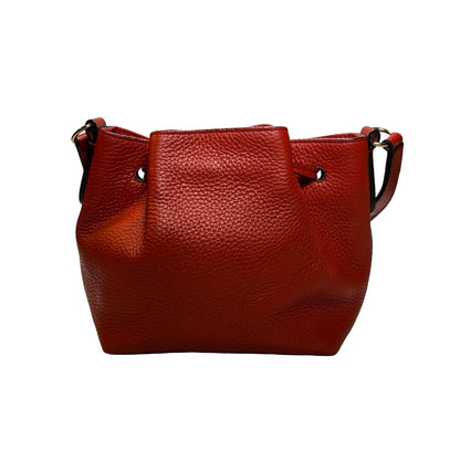 Used BALLY Leather Drawstring Bucket Bag Bucket Bag Red GHW