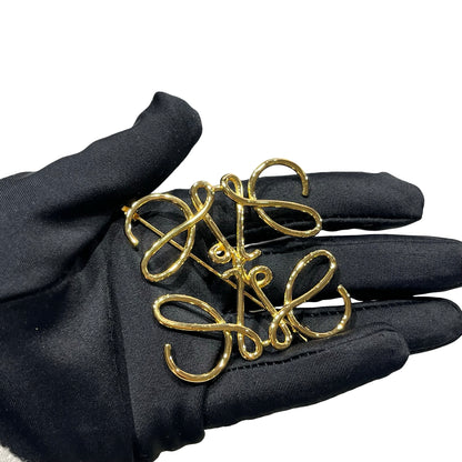 Used Loewe Anagram Brooch Accessories GHW