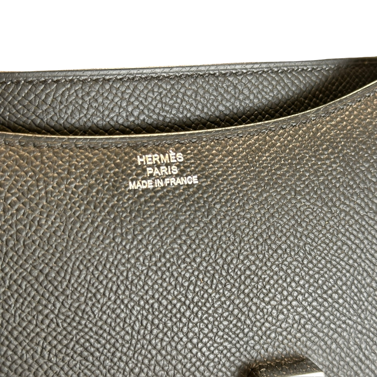 Brand New HERMES Epsom Constance Crossbody Bag Black Silver