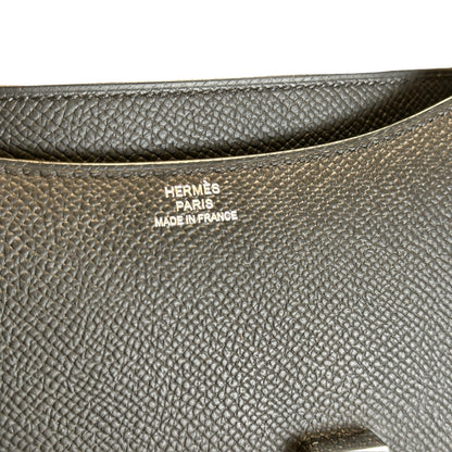 Brand New HERMES Epsom Constance Crossbody Bag Black Silver