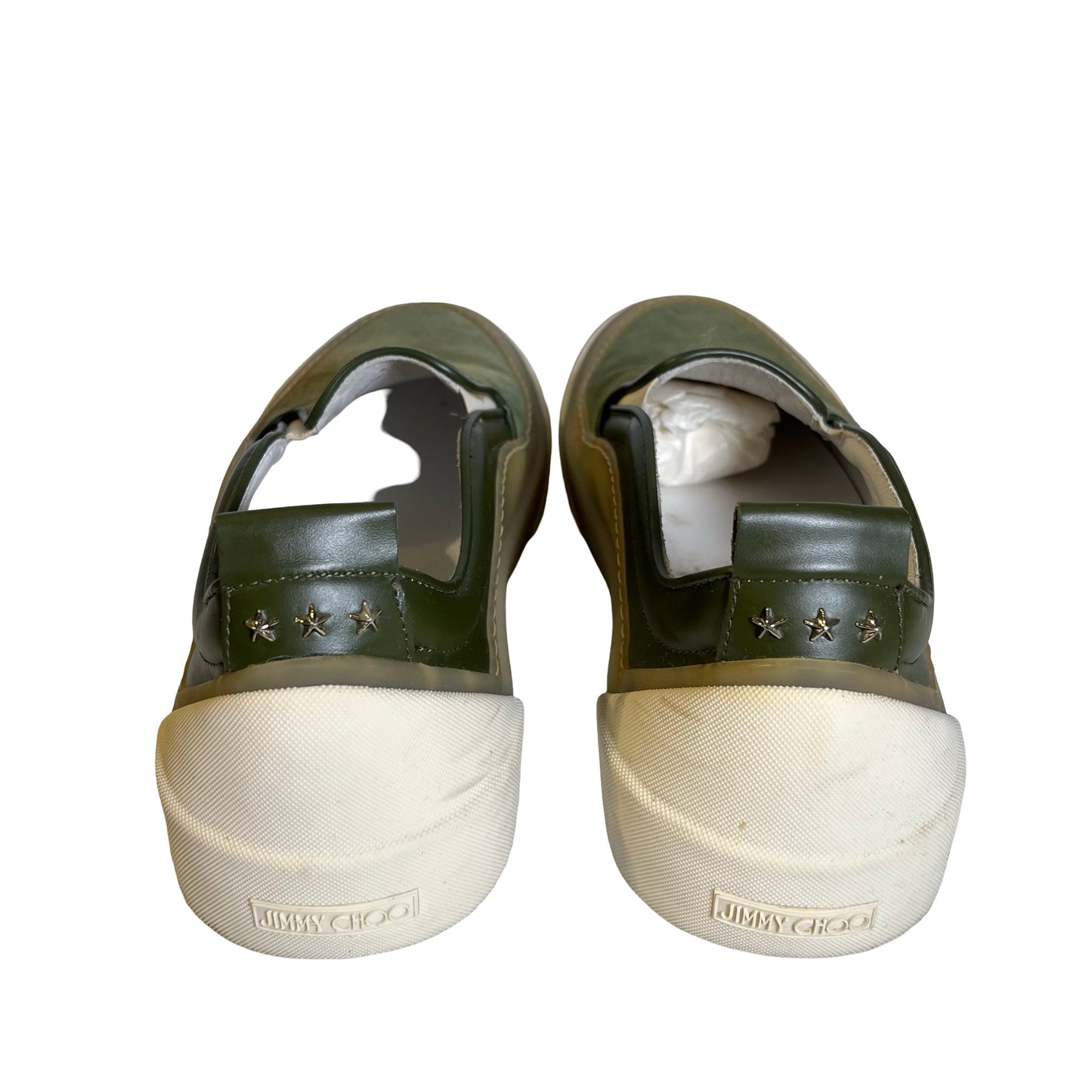 Used JIMMY CHOO Suede Leather Grove Sneakers Green