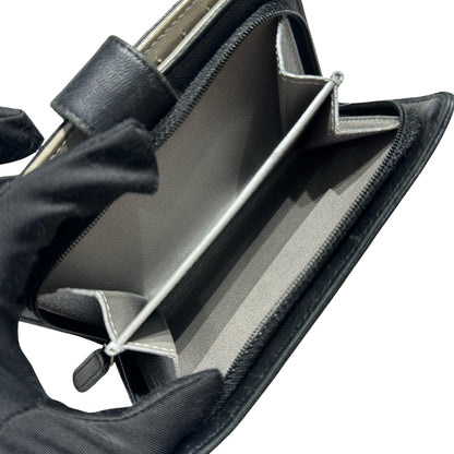 Used CHANEL Camellia Caviar Camellia Wallet Black Silver