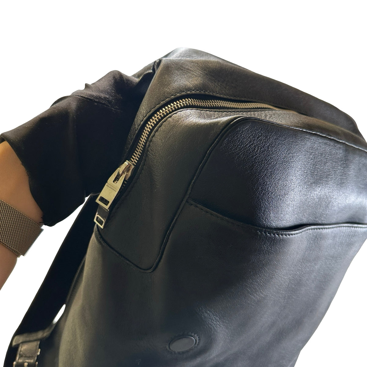 Used BALENCIAGA Leather Backpack Black