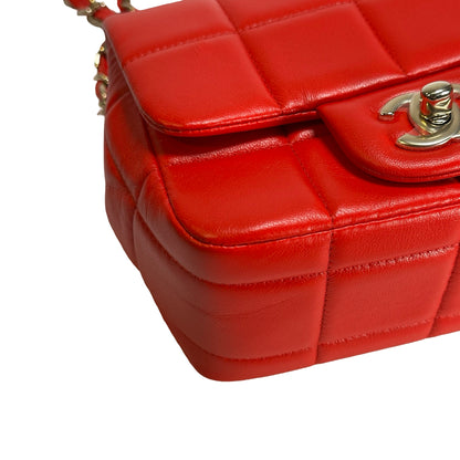 Used CHANEL Mini Flap 17cm Cross body bag Red PHW