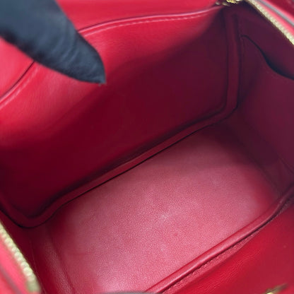 Used HERMES Swift Mini Lindy Handbag Red GHW