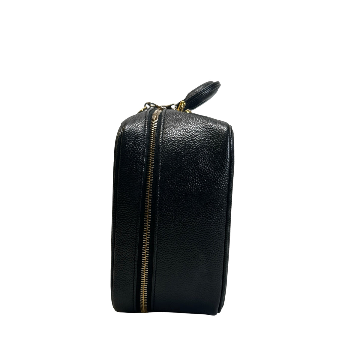 Used CHANEL Caviar leather Caviar Vanity Case Vanity case Black Gold