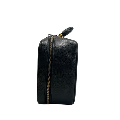 Used CHANEL Caviar leather Caviar Vanity Case Vanity case Black Gold