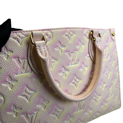 Used LOUIS VUITTON Monogram Empreinte Leather On The Go Handbag Sunrise Pastel