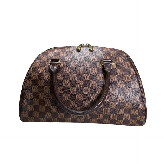 Used LOUIS VUITTON Damier Ebene Triana Handbag Brown GHW