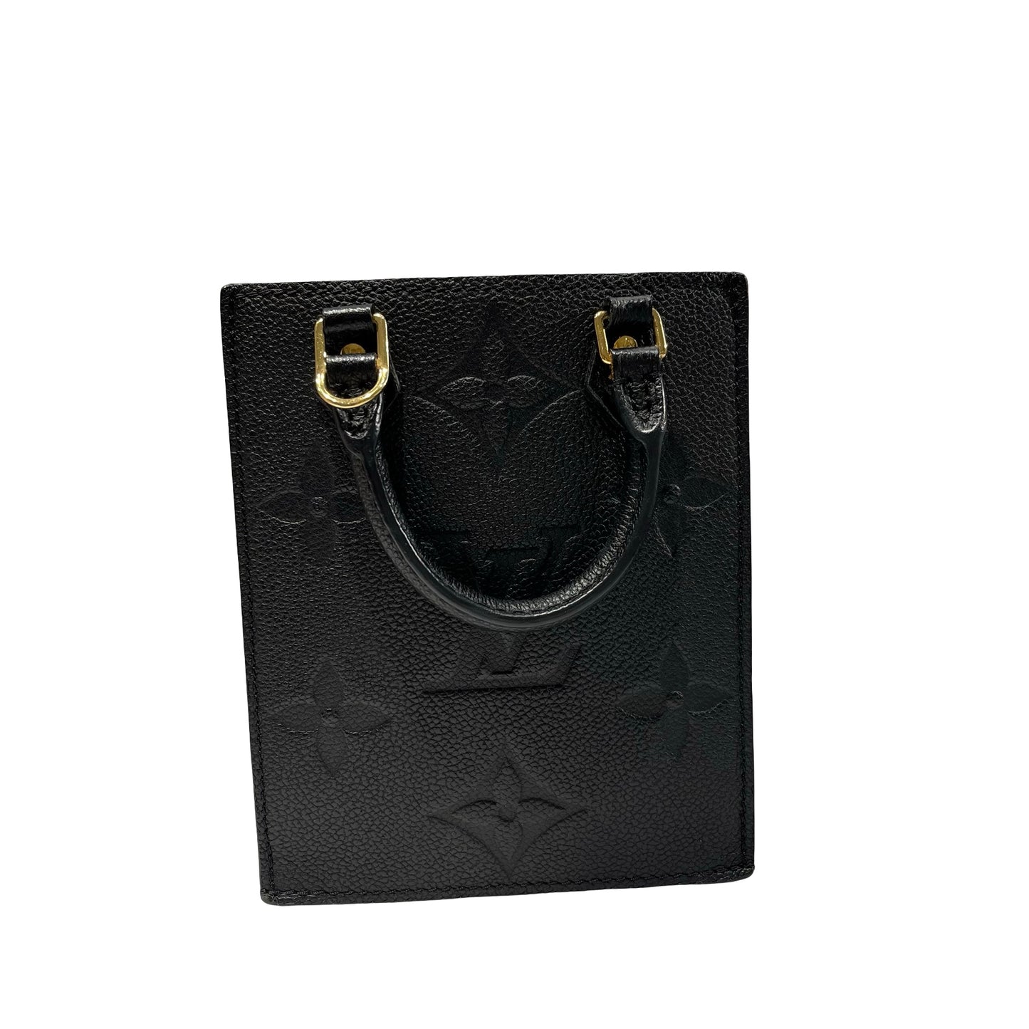 Used LOUIS VUITTON Monogram SAC PLAT Cross Body Bag Black GHW
