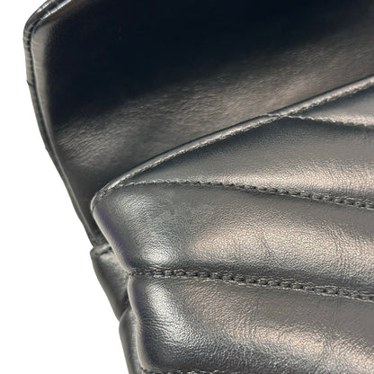 SAINT LAURENT Matelassé Calfskin Loulou Shoulder Bag Black
