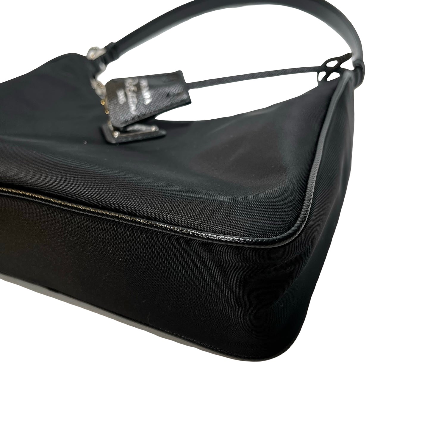 Used PRADA Re-Nylon Saffiano leather Re-Edition 2005 Shoulder Bag Black PHW
