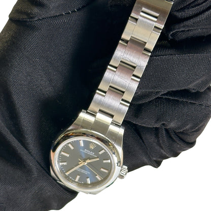 Used ROLEX Stainless Steel Oyster Perpetual Watch Blue Silver
