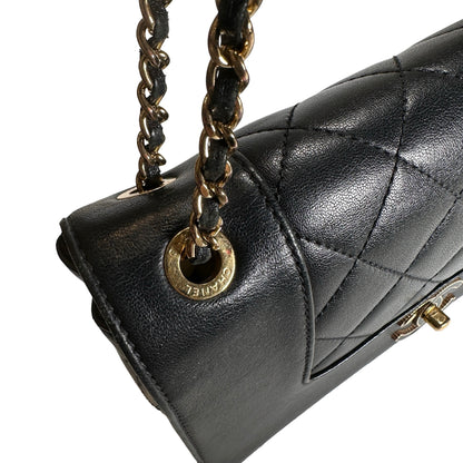 Used CHANEL Quilted Caviar Diana Flap Chain Shoulder Bag Black GHW